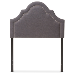 Baxton Studio Rita Modern and Contemporary Dark Grey Fabric Upholstered Twin Size Headboard